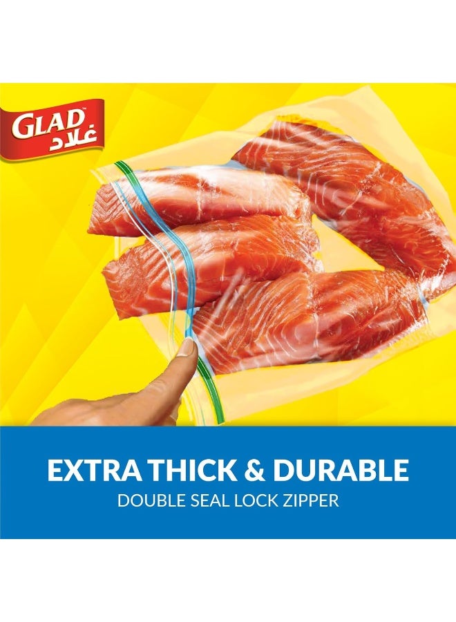 Glad Zipper Freezer Bags Size 27.4cm x 26.5cm 25pcs - Image 2
